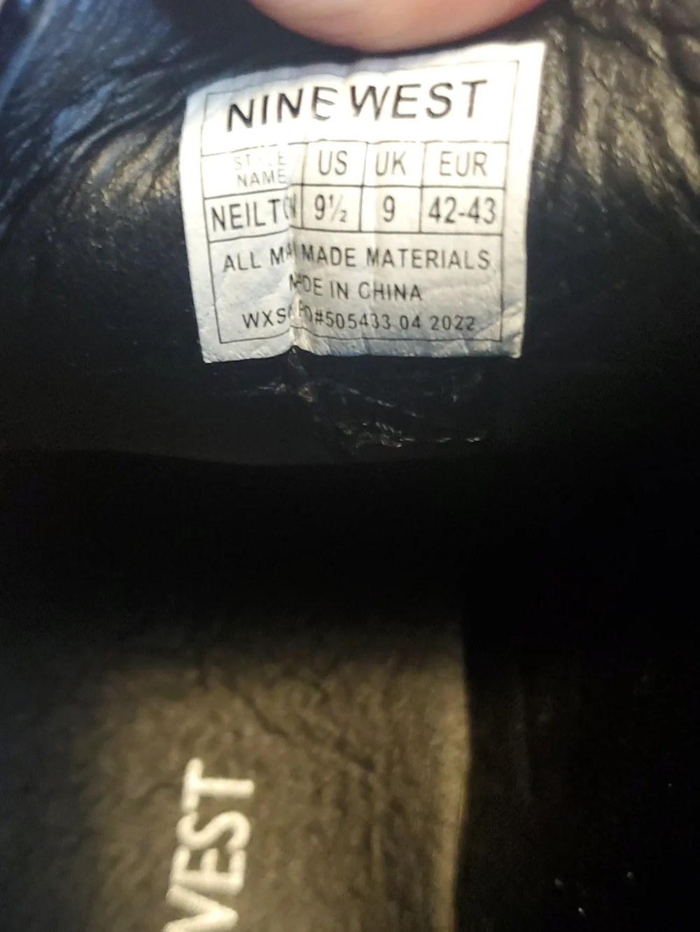 Nine West Men's Neilton Chukka Boots - Black Faux Leather - Size 9.5